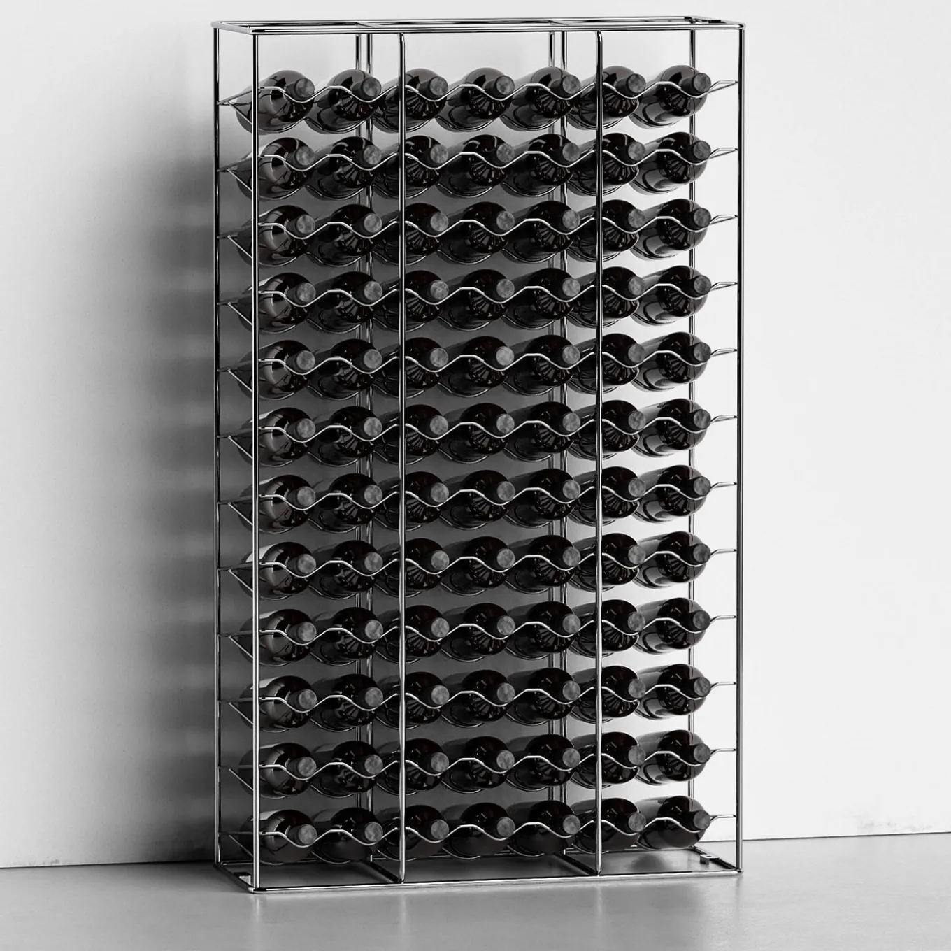 Bottillaria Chrome Metal 84-Bottle Wine Rack