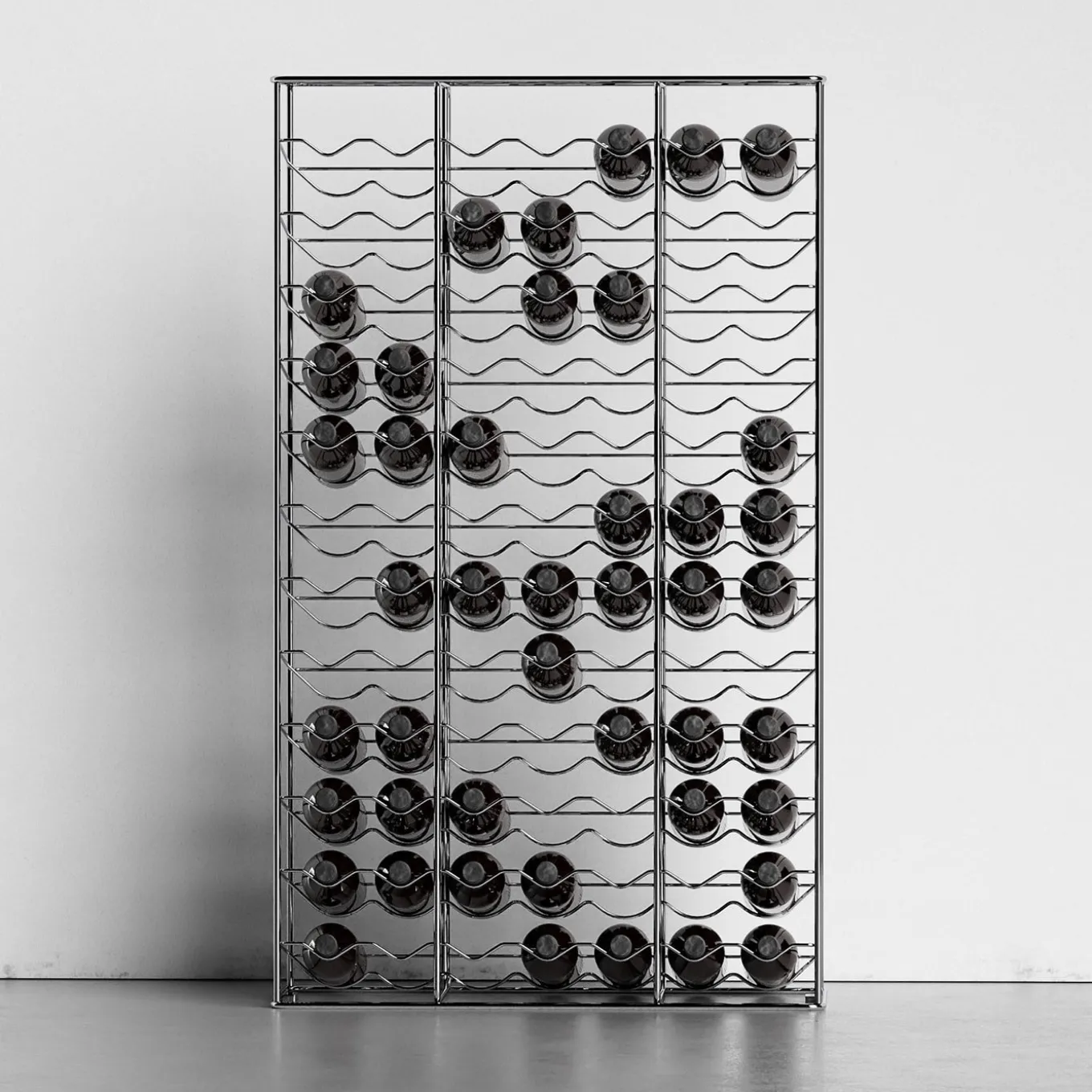Bottillaria Chrome Metal 84-Bottle Wine Rack
