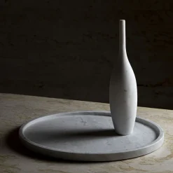 Bottle-Inspired Travertine Decorative Sculpture