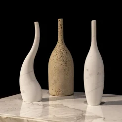 Bottle-Inspired Travertine Decorative Sculpture