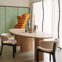 Boucheron Travertine Marble Dining Table