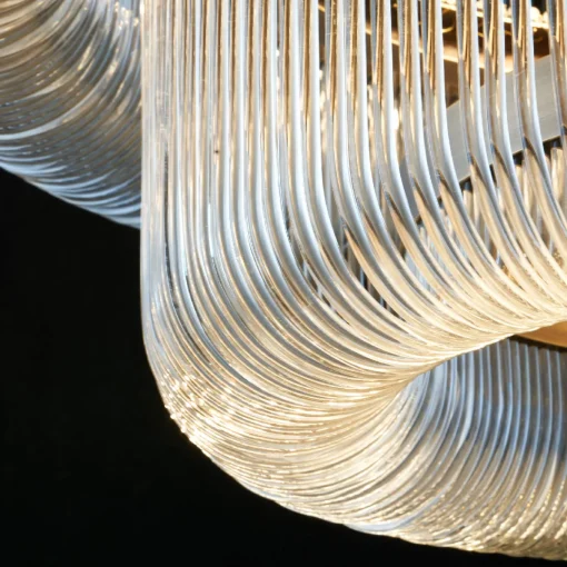 Bovola Modern Luxury Clear Glass Rod Bronze Chandelier With 24 Light Bulbs