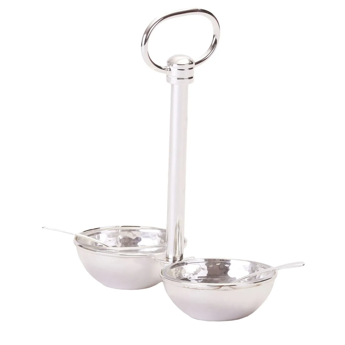 2-Bowl Silver Salt & Pepper Cruet
