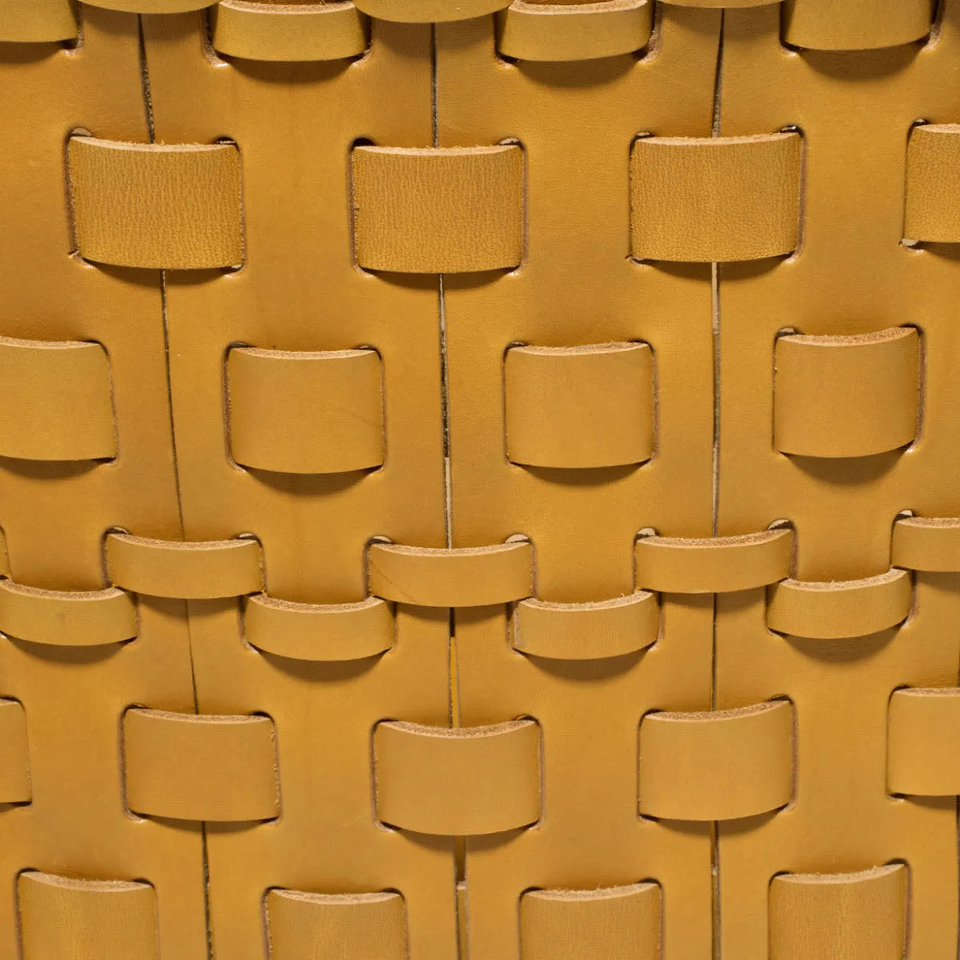 Braided Square-Cut Ocher Basket by Oscar Maschera