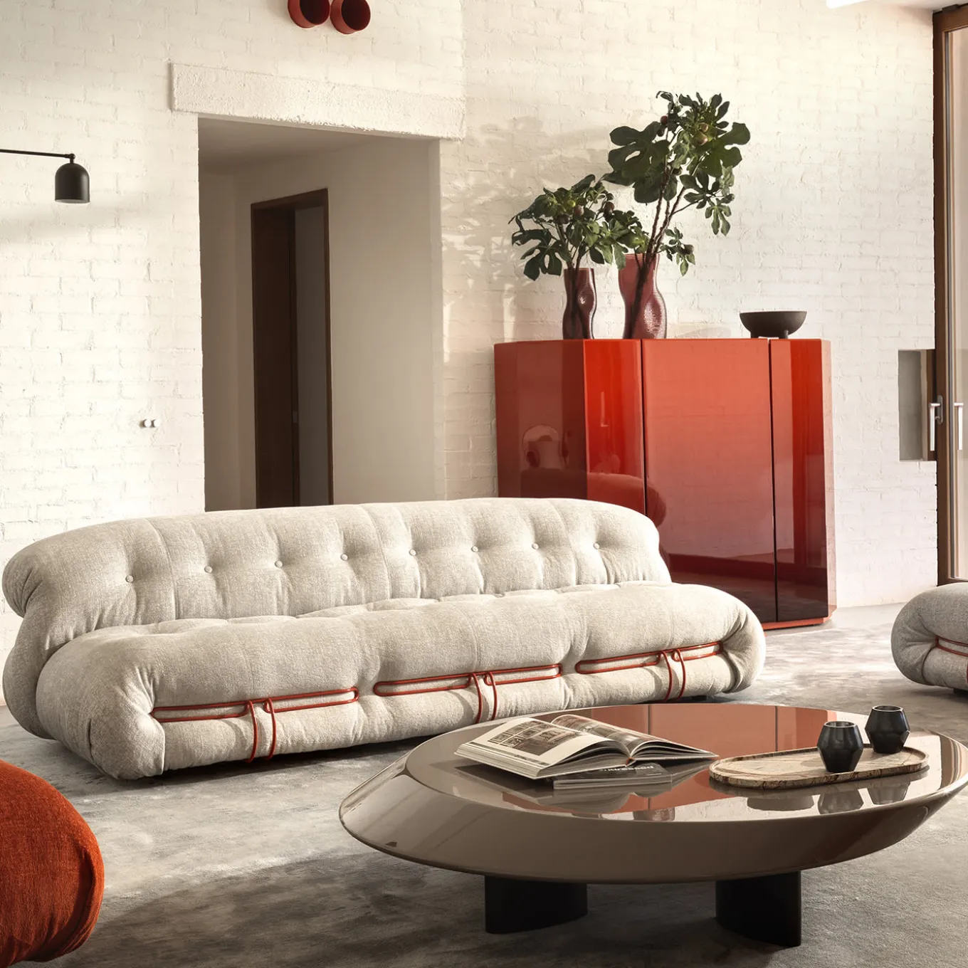 Bramante 3-Door Red Cabinet by Kazuhide Takahama