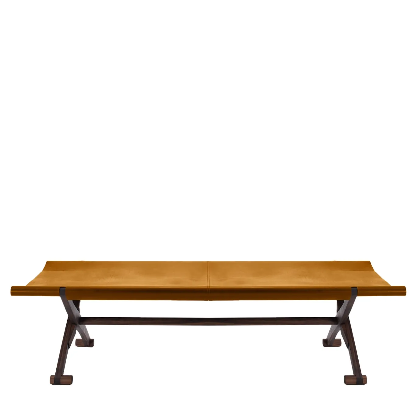 Branda Leather Full Grain Cognac Bench