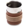 Breadstick Holder with Beige Eco-Leather and Rope Inserts