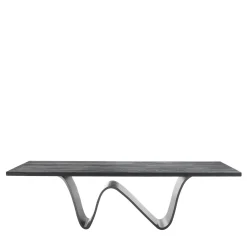 Bree E Onda black solid oak wood and iron Dining Table