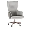 Brera Gray & White Swivel Office Armchair on Castors