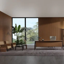 Brera Gray & White Swivel Office Armchair on Castors