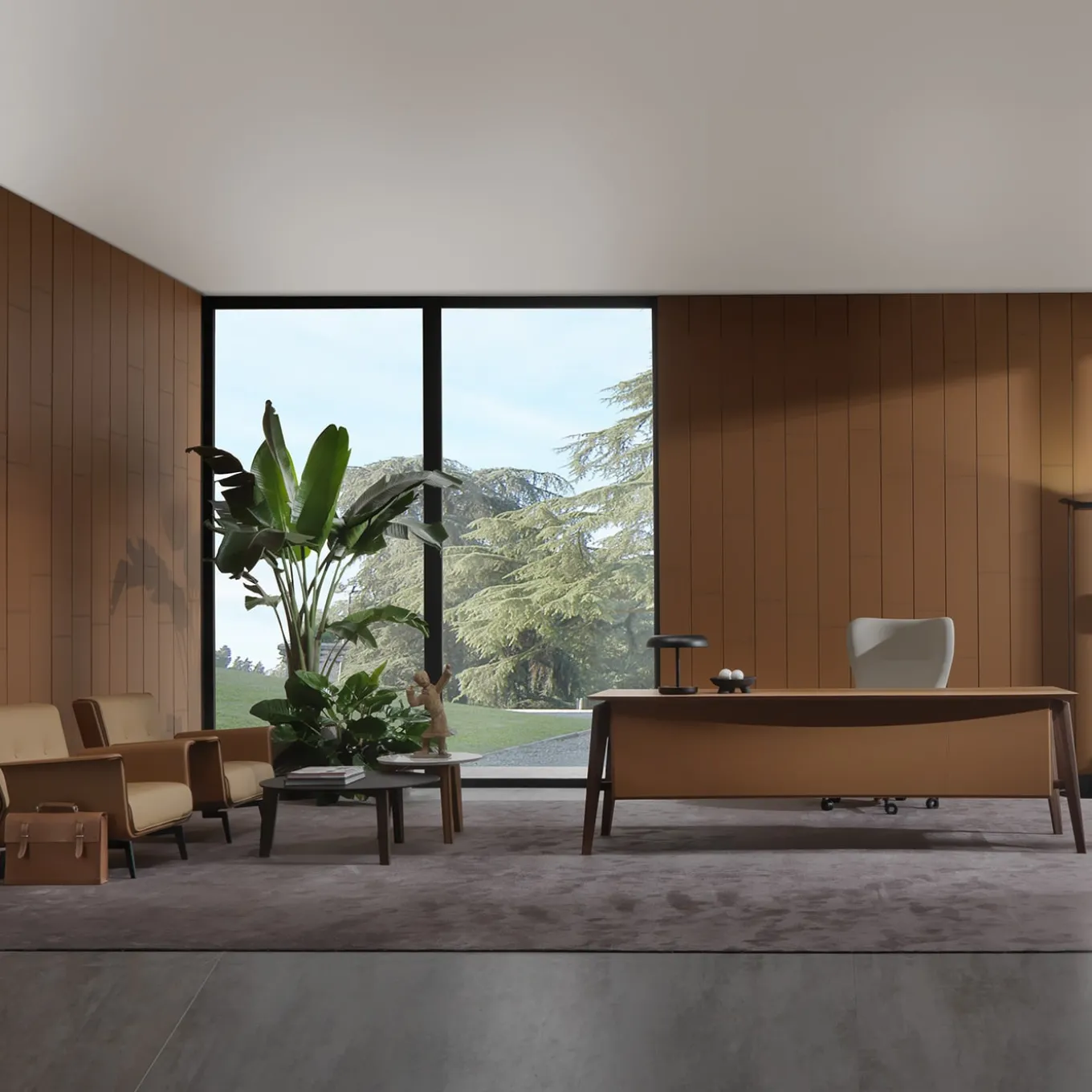 Brera Gray & White Swivel Office Armchair on Castors