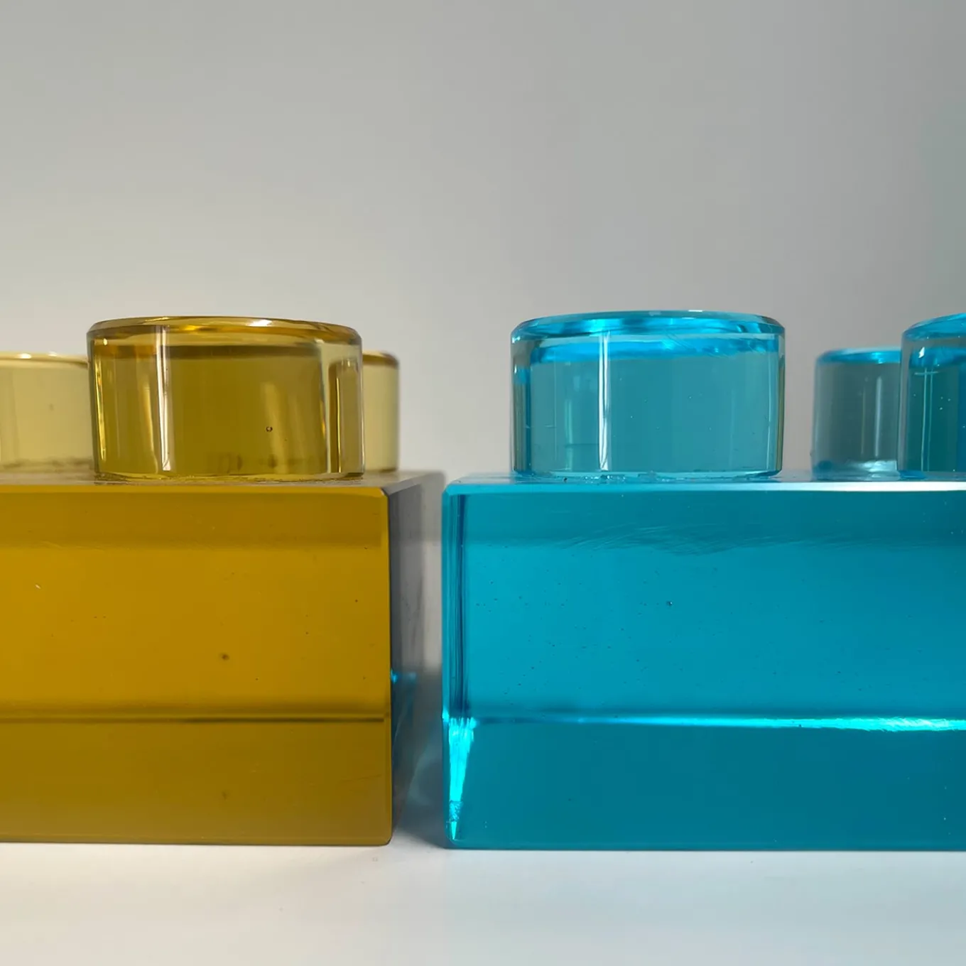 Brick Handmade Blu Crystal Sculpture