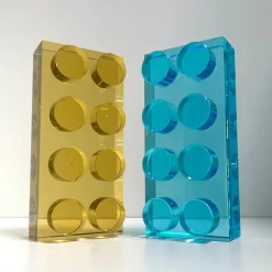 Brick Handmade Blu Crystal Sculpture