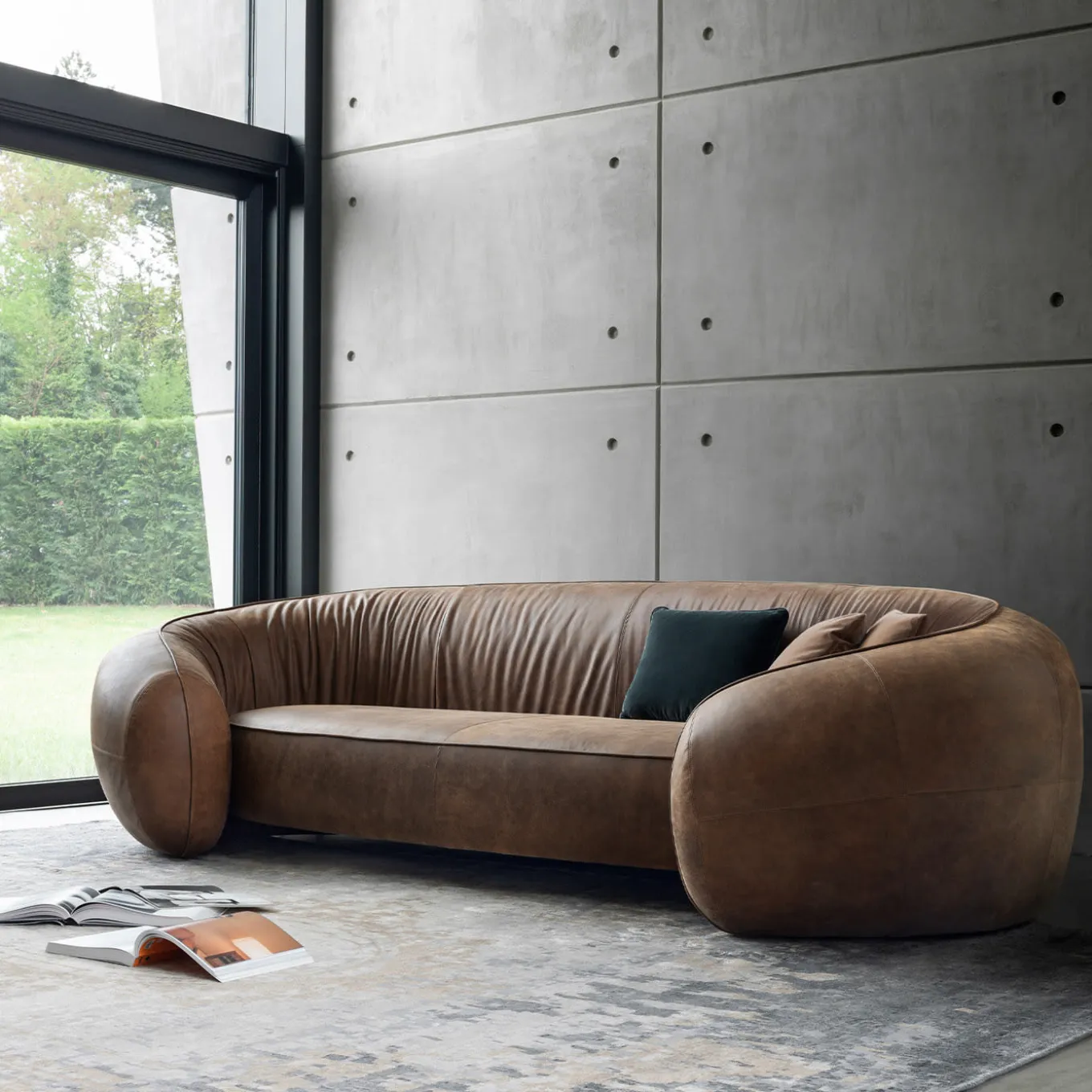Bridge 3-Seater Brown Sofa by Stefano Giovannoni