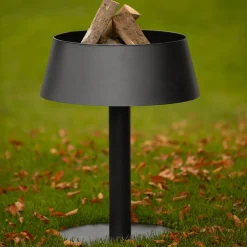 BR113N Lampada Alta round Black Steel Firepit