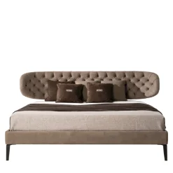 Broadway Dove Nabuk Leather Bed