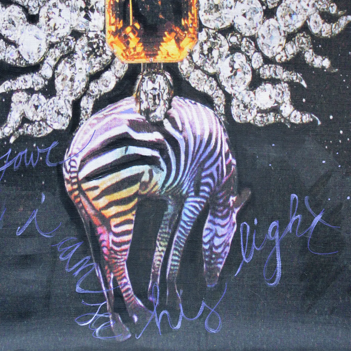 Broché Zebrata Framed Vintage Textile Art