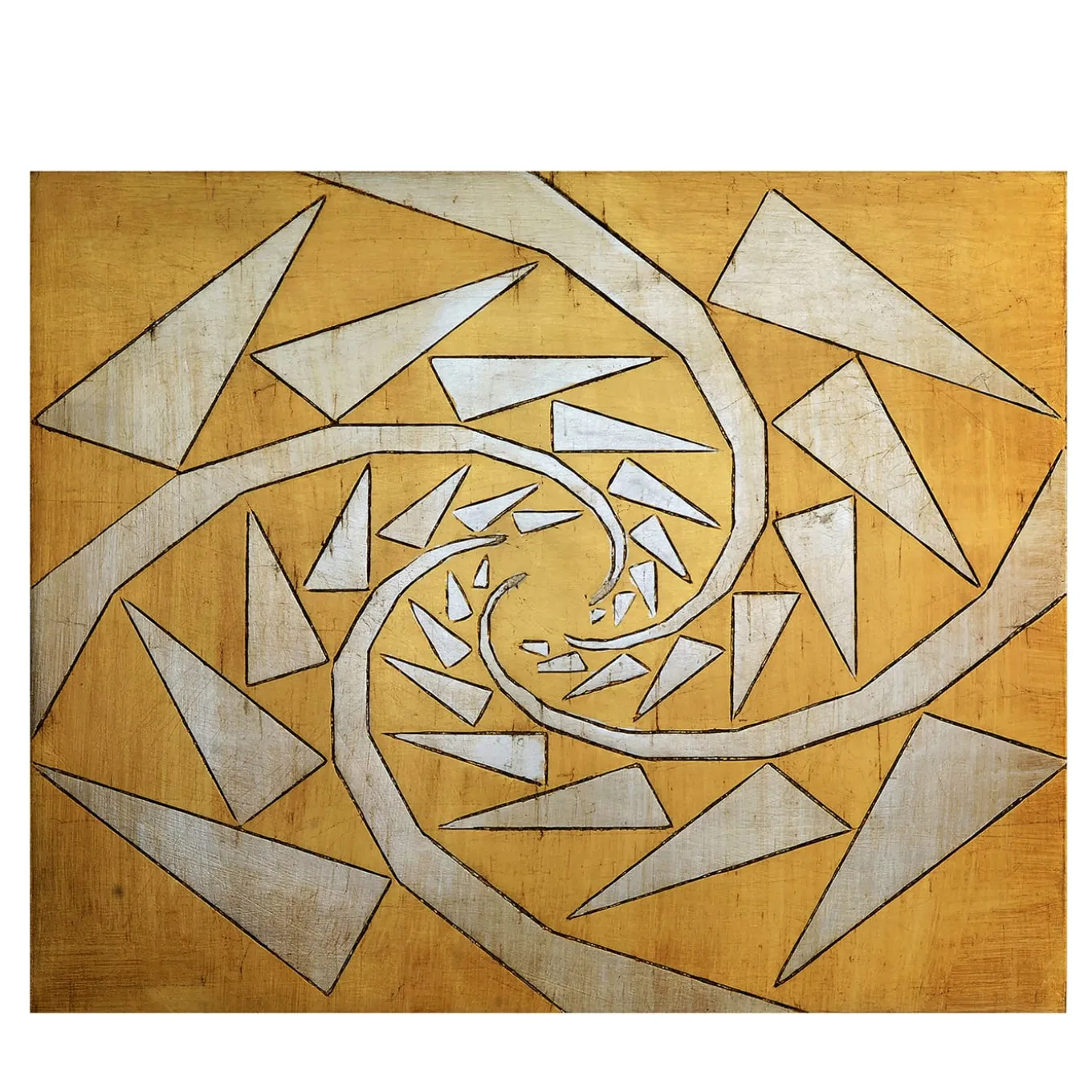 Broken Attraction Carved wood with gold & silver leaf by Giuseppe Caiafa