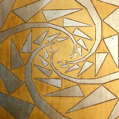 Broken Attraction Carved wood with gold & silver leaf by Giuseppe Caiafa