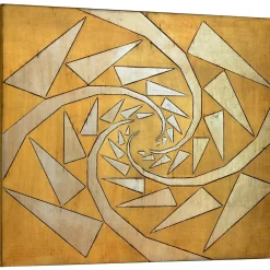 Broken Attraction Carved wood with gold & silver leaf by Giuseppe Caiafa