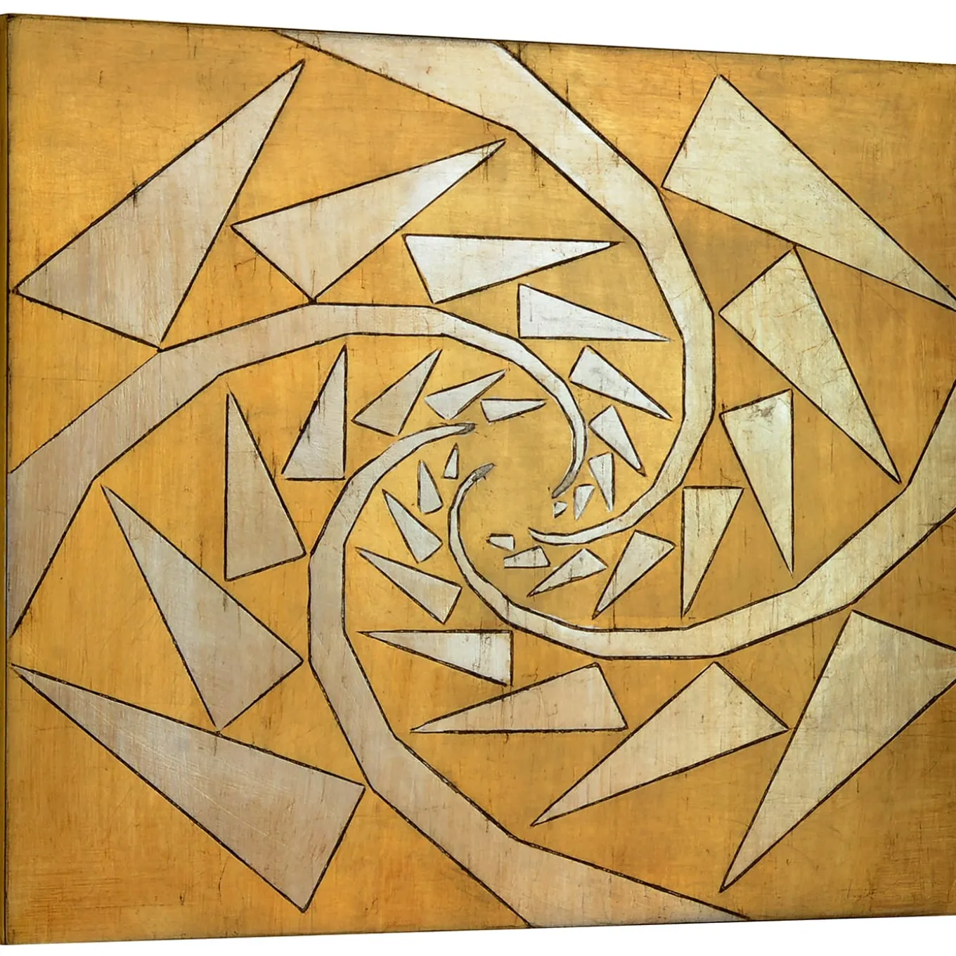 Broken Attraction Carved wood with gold & silver leaf by Giuseppe Caiafa