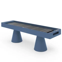 Brooklyn Blue Metal with iroko wood details Shuffleboard Gaming Table