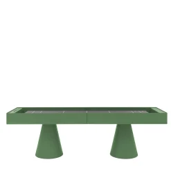Brooklyn Green Metal with iroko wood details Shuffleboard Gaming Table