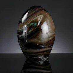 Brown Marbled Glass Egg