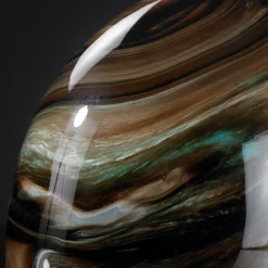 Brown Marbled Glass Egg