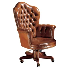 Brown Tall Leather Armchair