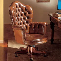 Brown Tall Leather Armchair