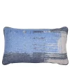 Brush-Effect Rectangular Blue & White Jacquard Cushion