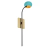 B'Tulip Turquoise and Gold Leaf Sconce
