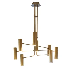 Bukè S8 Gold Finish Brass 6-lights Chandelier