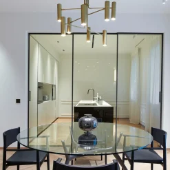 Bukè S8 Gold Finish Brass 6-lights Chandelier