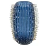 Bulging Submerged-Balloton Navy-Blue & Transparent Vase