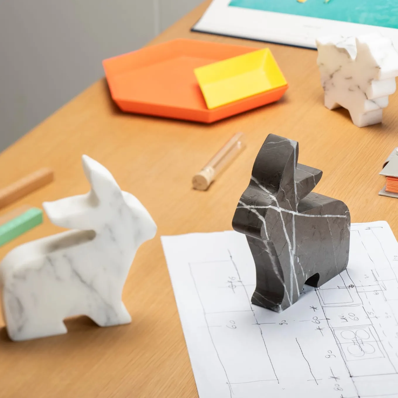 Bunny Large Gray Statuette by Alessandra Grasso