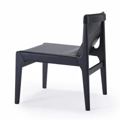 Burano Black Leather Lounge Chair by Balutto Associati
