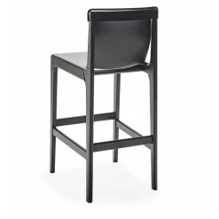 Burano/sg 30 Black Leather Bar Stool by Balutto Associati