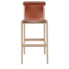 Burano/sg 30 Brown Leather Bar Stool by Balutto Associati
