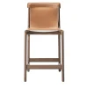 Burano/sg 24 Brown Leather Counter Stool by Balutto Associati
