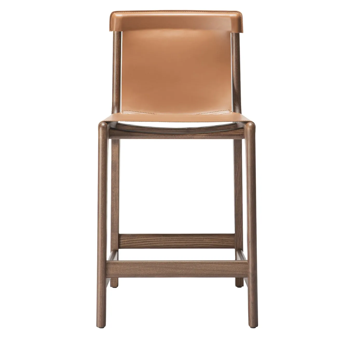 Burano/sg 24 Brown Leather Counter Stool by Balutto Associati