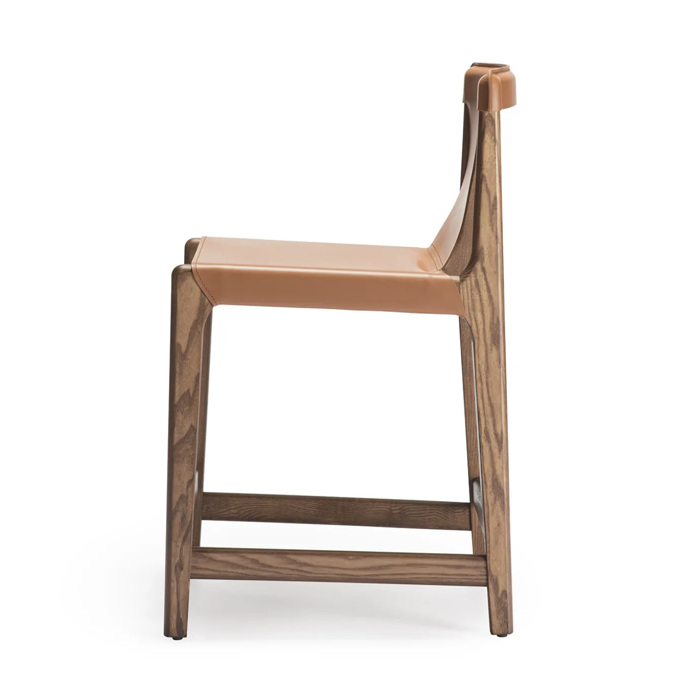 Burano/sg 24 Brown Leather Counter Stool by Balutto Associati