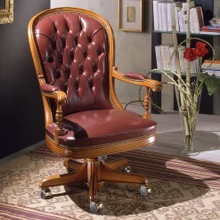 Burgundy Buttoned Armchair