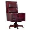 Burgundy Leather Tall Armchair