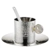 Bus Demitasse Cup with Saucer and Stirring Stick in Rhodium