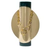 Bustier Totem 2 Green ceramic with metal details Vase