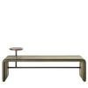Butter Leather Bench with Tray