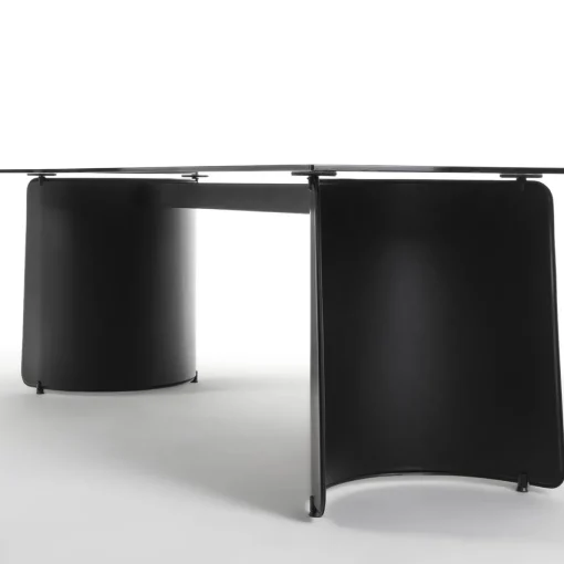 Butterfly Black Glass Table
