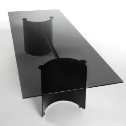 Butterfly Black Glass Table